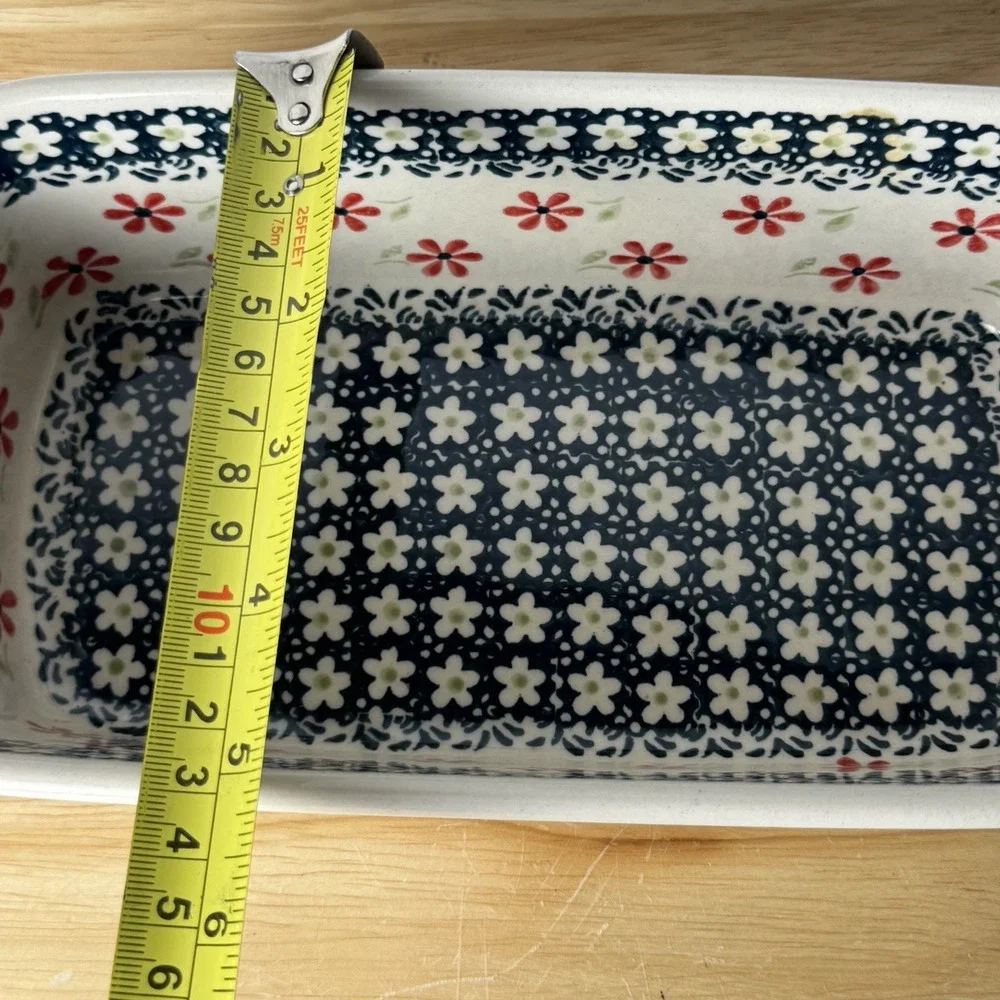 Polish Pottery Market Non-Stick Loaf Pan Baker Zaklady Boleslawiec Ceramic